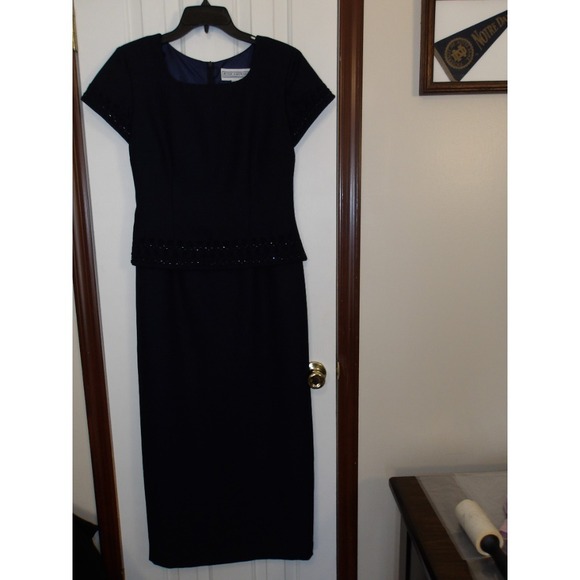 Jessica Howard Sheath Dress Embellished Party Cocktail Evening Navy‎ Blue 6 - Picture 1 of 4